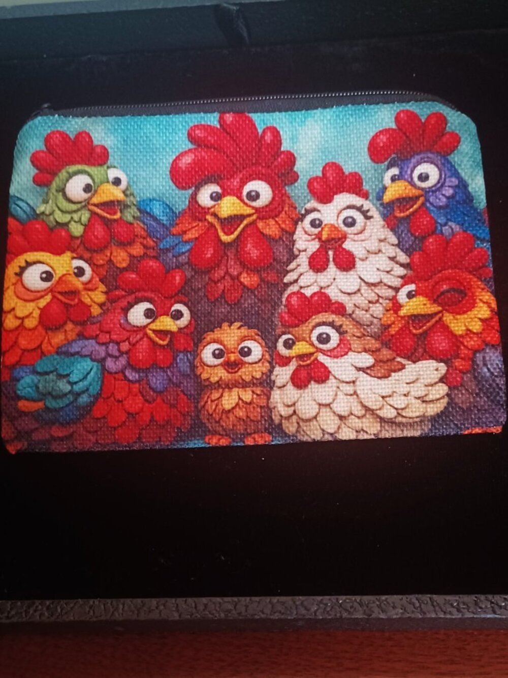 Zippered Change Purse (Silly Chickens!!)